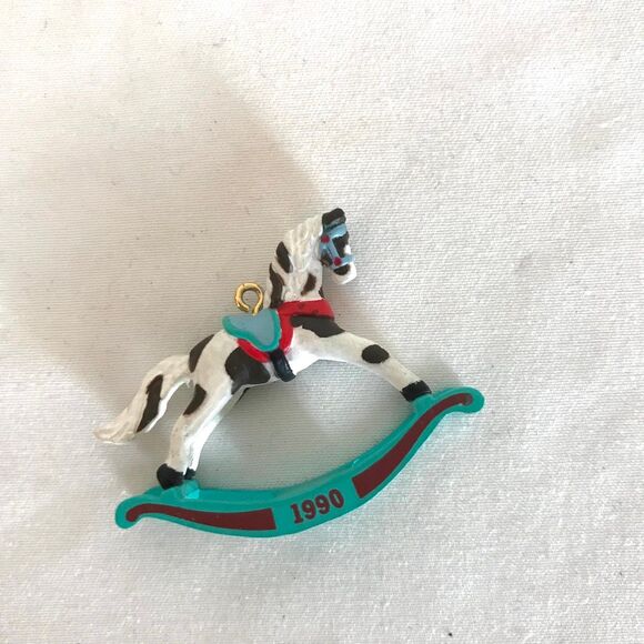 Hallmark Miniature Ornament Keepsake 1990 Rocking Horse 3rd in Series - Picture 4 of 7